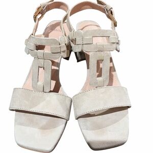 Manfield Beige Heeled Sandals size 8